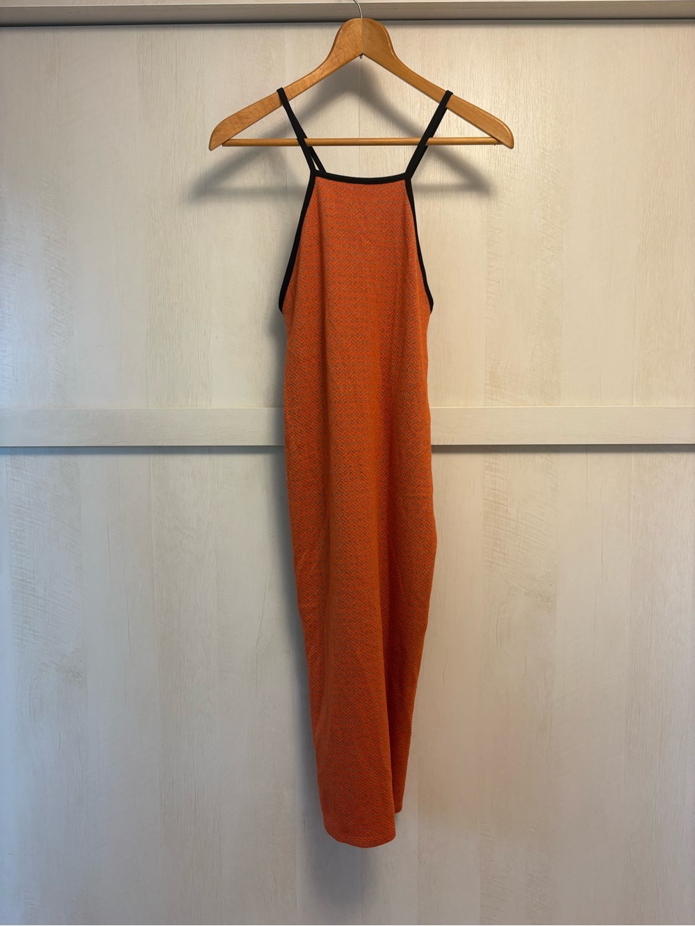 Zara Orange Jacquard Knit Halter Dress size Medium